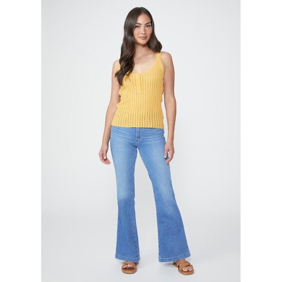 Paige Genevieve Golden Years High Rise Flare Jeans Denim Blue Size 32 NWT